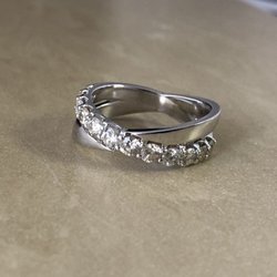 Virag Jewelers - Diamond crossover custom designed ring