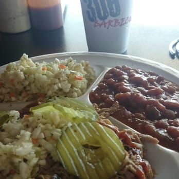 306 Barbecue - Pulled pork with slaw and pickles plus sides of slaw and baked beans. - Barbeque Near Me - Athens, Alabama 306 Barbecue - Pulled pork with slaw and pickles plus sides of slaw and baked beans. - Barbeque Near Me - Athens, Alabama