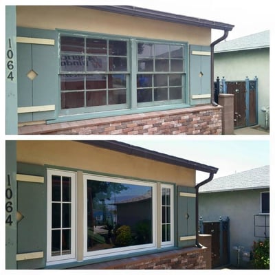 Living room windows conversion - We helped this homeowner get the large, centered picture window that they always wanted by reframing the double window configuration to a triple with operable casements on each side of a picture window.
Call us and experience friendly service at a good price. Living room windows conversion - We helped this homeowner get the large, centered picture window that they always wanted by reframing the double window configuration to a triple with operable casements on each side of a picture window.
Call us and experience friendly service at a good price.