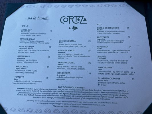 Menu photo 5 Corteza At Sendero Los Angeles, CA Menu photo 5 Corteza At Sendero Los Angeles, CA