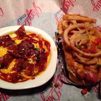 Glory Days Grill - Loaded chili dog w/ hellfire mac & cheese - Sports Bars Near Me - Manassas, Virginia Glory Days Grill - Loaded chili dog w/ hellfire mac & cheese - Sports Bars Near Me - Manassas, Virginia