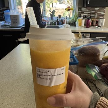 Jiaocai Meow Tea - Mango green tea smoothie - Bubble Tea Near Me - Portland, Oregon Jiaocai Meow Tea - Mango green tea smoothie - Bubble Tea Near Me - Portland, Oregon