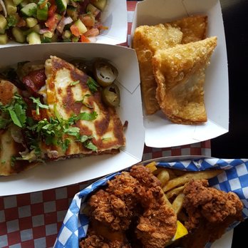 Rick's Good Eats - Amritsari style fish and chips, BLT naanwhich, with spicy fries and cucumber salad. - Indian Near Me - Mississauga, Ontario Rick's Good Eats - Amritsari style fish and chips, BLT naanwhich, with spicy fries and cucumber salad. - Indian Near Me - Mississauga, Ontario