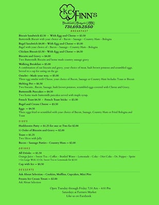 Menu photo 5 KC Finn's Jackson, TN Menu photo 5 KC Finn's Jackson, TN