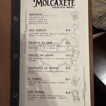 Molcaxete - Drink menu - Mexican Near Me - Phoenix, Arizona
