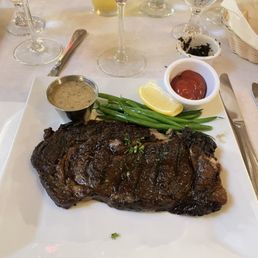 Well done rib eye steak Well done rib eye steak