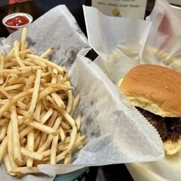 Smash burger and fries Smash burger and fries