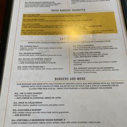 Fresh Harvest Cafe - Menu 2024