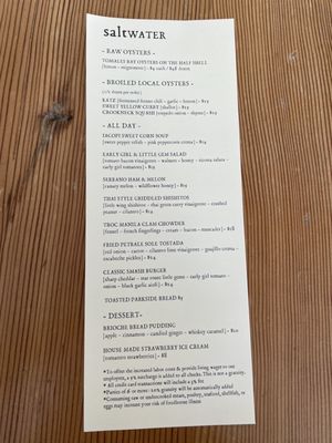 Menu photo 4 Saltwater Oyster Depot Inverness, CA Menu photo 4 Saltwater Oyster Depot Inverness, CA