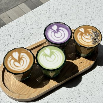 1 Oz Coffee - mini latte flight (regular, matcha, ube, pistachio orange) - Coffee & Tea Near Me - Santa Clara, California 1 Oz Coffee - mini latte flight (regular, matcha, ube, pistachio orange) - Coffee & Tea Near Me - Santa Clara, California