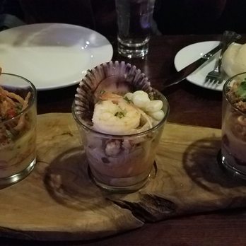 Los Andes Restaurant - Ceviche Tasting (left to right: Chifa, Mixto, Nikkei) - Latin American Near Me - Providence, Rhode Island Los Andes Restaurant - Ceviche Tasting (left to right: Chifa, Mixto, Nikkei) - Latin American Near Me - Providence, Rhode Island