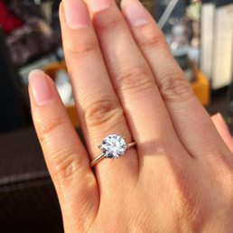 The diamond I selected on a temporary setting to allow my fiancée to pick the band she wanted. The diamond I selected on a temporary setting to allow my fiancée to pick the band she wanted.