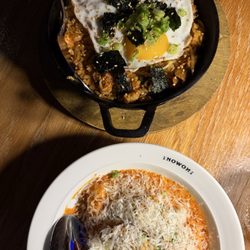 Nowon Bushwick - Bacon & Kimchi Fried Rice 3/5; 'Chopped Cheese' Rice Cakes 5/5