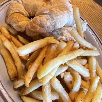 Highway 54 Diner - Chicken salad on croissant with fries - American Near Me - Mexico, Missouri