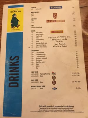 Menu photo 1 U Kalicha Prague, PR