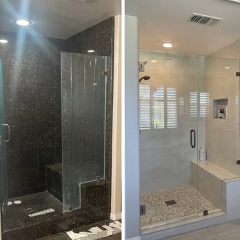 JN Tile - New master shower brighter and bigger, Shower Niche and upgraded fixtures - Tiling Near Me JN Tile - New master shower brighter and bigger, Shower Niche and upgraded fixtures - Tiling Near Me