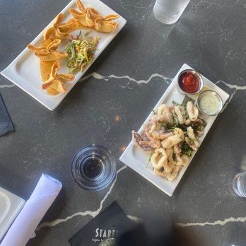Starfish - Mixed Herb Calamari and Crab Wontons. - Asian Fusion Near Me - Laguna Beach, California Starfish - Mixed Herb Calamari and Crab Wontons. - Asian Fusion Near Me - Laguna Beach, California