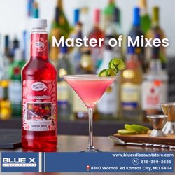 Blue X - Master of Mixes 1L is now available at Blue X Discount Smoke and Liquor!  Stock up on a convenient cocktail mixer option for your