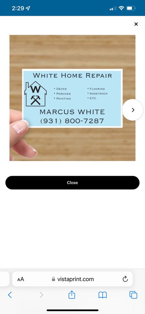 Slide of White Home Repair