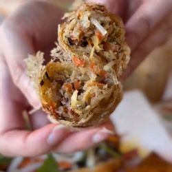 Carrot & Daikon Banh Mi - Crispy Fried spring rolls