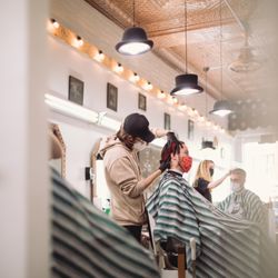 McGuinn's Barber Shop - Shop hard at work.