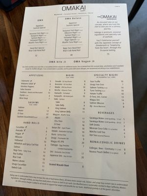 Menu photo 1 OMAKAI sushi Miami, FL