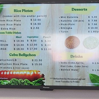 Willie’s Catering & Restaurant - Menu - Filipino Near Me - Daly City, California