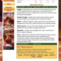 Pizza Village - Breadsticks - Small Fingers - Single Order Wings - Single Order Village Special Pizza Deep Fried Cauliflower