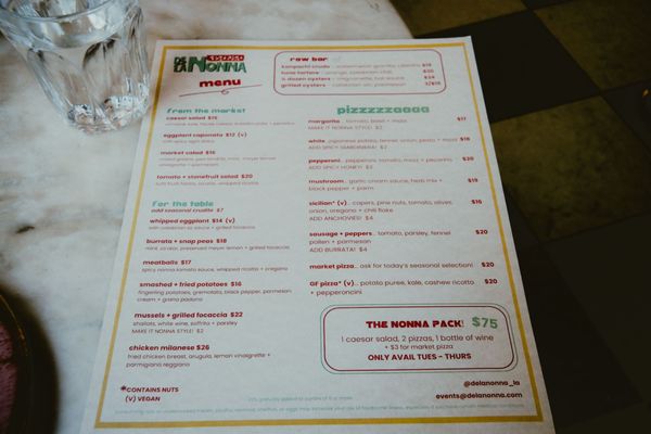 Menu photo 1 De La Nonna Los Angeles, CA Menu photo 1 De La Nonna Los Angeles, CA