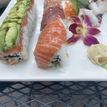 Chiba - (L) Bridgewater specialty roll - 10 pcs; (R) Mardi Gras specialty roll - 10 pcs - Sushi Bars Near Me - Westfield, Indiana