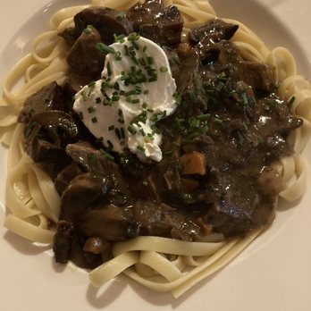 Hugel Haus - Beef Stroganoff!! Very comforting and delicious whether you stir it or not! - German Near Me - Ellison Bay, Wisconsin Hugel Haus - Beef Stroganoff!! Very comforting and delicious whether you stir it or not! - German Near Me - Ellison Bay, Wisconsin