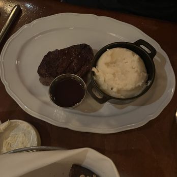 Le Cellier Steakhouse - 7oz Filet Mignon with mashed potatoes - Steakhouses Near Me - Orlando, Florida Le Cellier Steakhouse - 7oz Filet Mignon with mashed potatoes - Steakhouses Near Me - Orlando, Florida