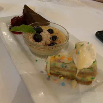 Copper Door Salem - Dessert Sampler: Flourless Chocolate Cake, Crème Brûlée, & Funfetti Cheesecake - New American Near Me - Salem, New Hampshire