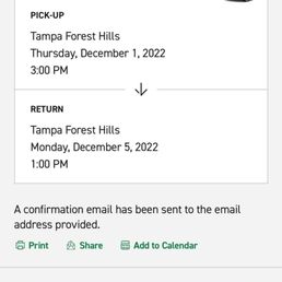 Booked with enterprise instead. Will book my reservation for later this month through them also! Booked with enterprise instead. Will book my reservation for later this month through them also!