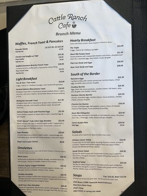 Menu photo 4 Cattle Ranch Cafe Chino, CA