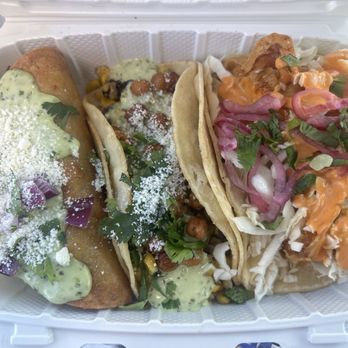 Str8 Up Tacos - 3 taco: green potato, chickpea, cauliflower - Mexican Near Me - Lakewood, California