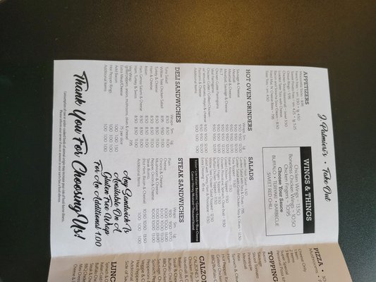Menu photo 1 J  Palmieri Pizzeria & Pub Johnston, RI