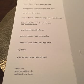Benu - 12/27/15 Menu - Asian Fusion Near Me - San Francisco, California