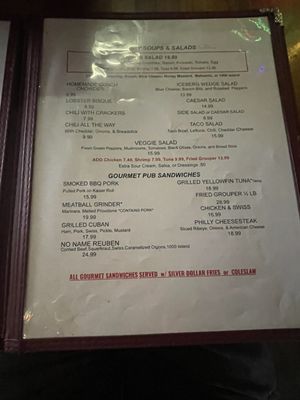 Menu photo 4 No Name Pub Big Pine Key, FL