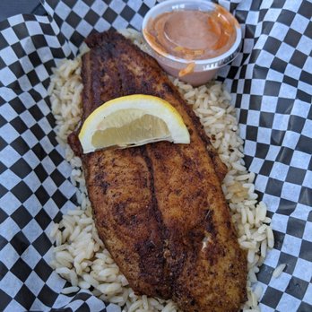 Satchmo's - Blackened Catfish over rice - Cajun/Creole Near Me - Flagstaff, Arizona Satchmo's - Blackened Catfish over rice - Cajun/Creole Near Me - Flagstaff, Arizona