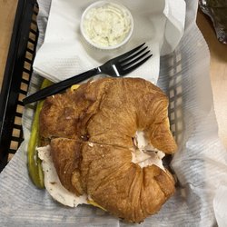 Bagel Boat - Turkey Cranberry sandwich.