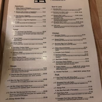 Mandalay Restaurant - Menu - Burmese Near Me - San Francisco, California Mandalay Restaurant - Menu - Burmese Near Me - San Francisco, California