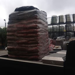 70 bags of mulch on a pallet cling wrapped. 70 bags of mulch on a pallet cling wrapped.