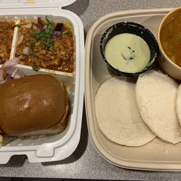 Kheema Pao, Idly (Dip It, Dunk It, Eat It) with sambar