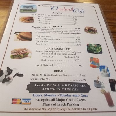 Menu photo 3 Overland Cafe Hanford, CA