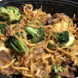 Stir fry steak with teriyaki and Lo me in noodles