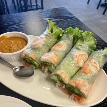 Thai Lao Restaurant - Fresh shrimp, spring rolls, loaded with crispy vegetables and served with a warmed peanut sauce - Thai Near Me - Hercules, California Thai Lao Restaurant - Fresh shrimp, spring rolls, loaded with crispy vegetables and served with a warmed peanut sauce - Thai Near Me - Hercules, California