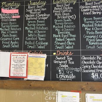 Arnold's Country Kitchen - Menu April 2016 - Southern Near Me - Nashville, Tennessee