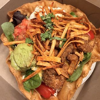 Verde - Taco salad with garlic shrimp - Mexican Near Me - Lihue, Hawaii
