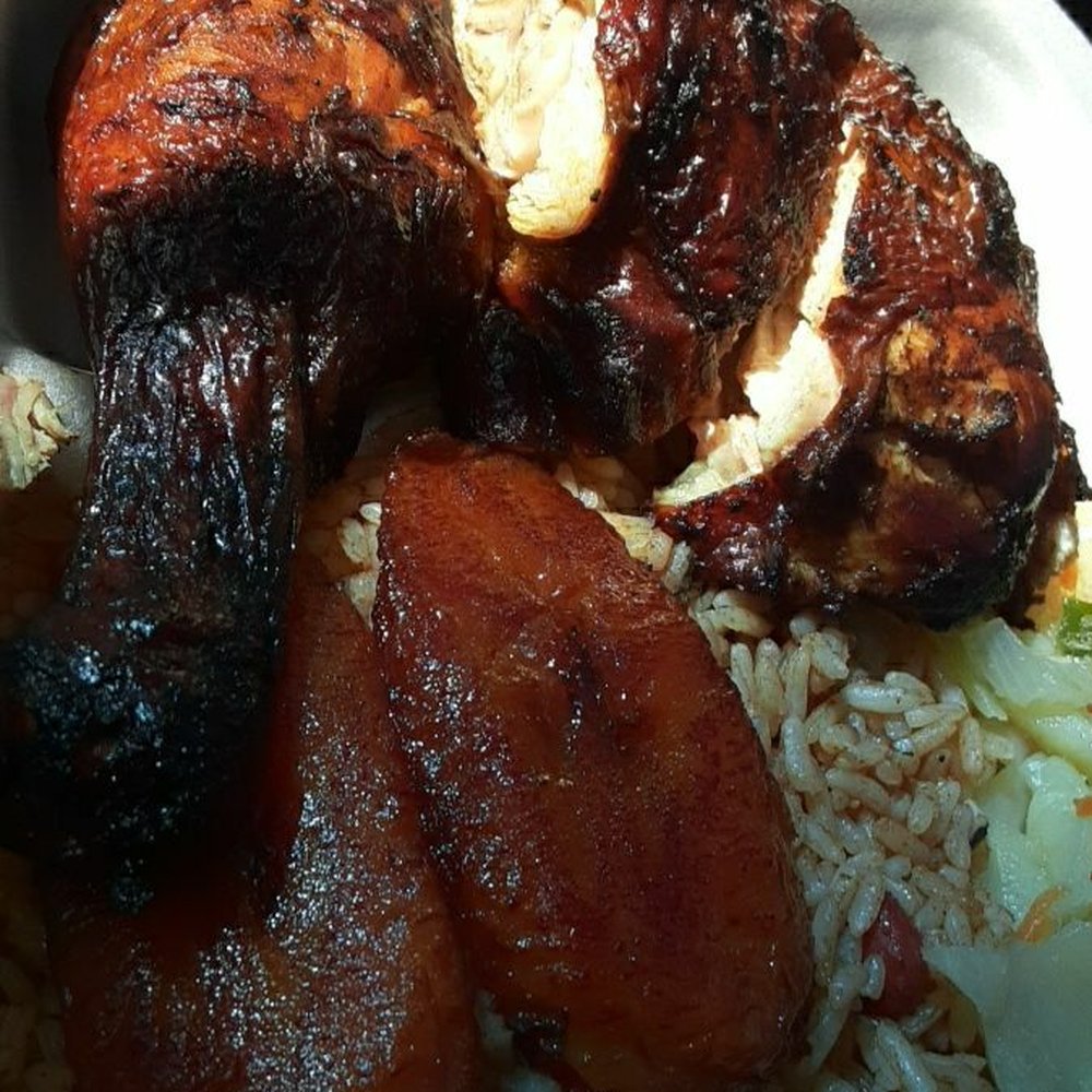 K&S Jerk Shop - Jerk chicken with 2 sides - Caribbean Near Me - Dacula, Georgia